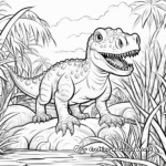 Jurassic Scene featuring a Megalosaurus Coloring Pages 1