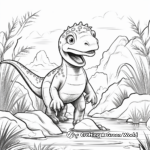 Jurassic Scene featuring a Megalosaurus Coloring Pages 2