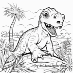Escena jurásica con un megalosaurio Páginas para colorear 4