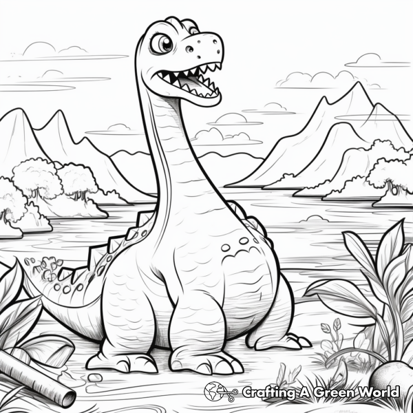 Dinosaur Volcano Coloring Pages - Free &amp; Printable!