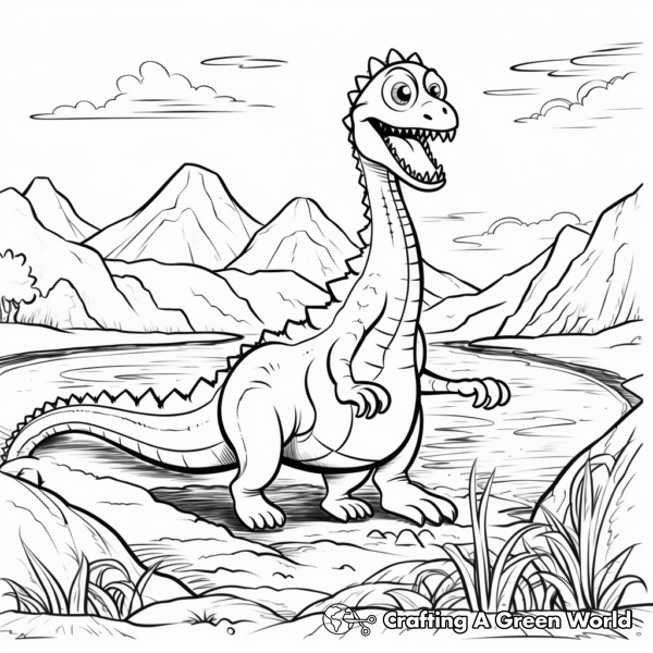 Dinosaur Volcano Coloring Pages - Free &amp; Printable!
