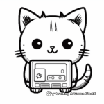 Kawaii Cat and Polaroid Camera Coloring Page 2