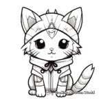 Kawaii Cat dressed as Unicorn Coloring Pages 4