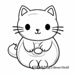 Kawaii Cat in a Doughnut Coloring Page 2