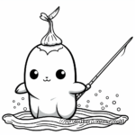 Kawaii Narwhal Coloring Pages for Children 2