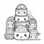 Kawaii Sushi Coloring Pages for Foodies 2