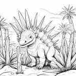 Kentrosaurus in the Wild: Jungle Scene Coloring Pages 2