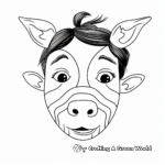 Kid-friendly Animal nose masks coloring pages 1