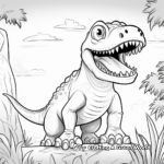 Kid-Friendly Animated T Rex Coloring Pages 2