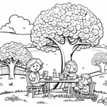 Kid-friendly Arbor Day Picnic Coloring Pages 1
