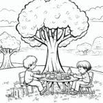 Kid-friendly Arbor Day Picnic Coloring Pages 2
