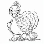 Kid-Friendly Baby Turkey With Mother Coloring Page 4