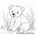 Kid-Friendly Bear Cub Playing Coloring Pages 2