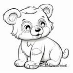 Kid-Friendly Bear Cub Playing Coloring Pages 3