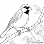 Kid-Friendly Black Capped Chickadee Coloring Pages 2