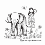 Kid-Friendly Bohemian Elephant Coloring Pages 2