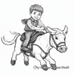Kid-Friendly Bull Riding Coloring Sheets 4