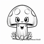 Kid-Friendly Button Mushroom Coloring Pages 2