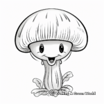 Kid-Friendly Button Mushroom Coloring Pages 3