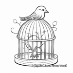 Kid-friendly Canary in Bird Cage Coloring Pages 2