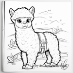 Kid-Friendly Cartoon Alpaca Coloring Pages 3