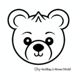 Kid-Friendly Cartoon Bear Face Coloring Pages 1