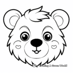 Kid-Friendly Cartoon Bear Face Coloring Pages 4