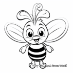 Kid-Friendly Cartoon Bee and Tulip Coloring Pages 1