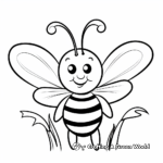 Kid-Friendly Cartoon Bee and Tulip Coloring Pages 3