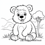 Kid-Friendly Cartoon Black Bear Coloring Pages 2