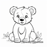 Kid-Friendly Cartoon Black Bear Coloring Pages 4