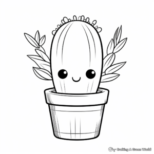 Kid-friendly Cartoon Cactus Coloring Pages 1