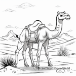 Kid-Friendly Cartoon Camel in the Desert Coloring Pages 2