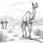 Kid-Friendly Cartoon Camel in the Desert Coloring Pages 3