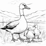 Kid-Friendly Cartoon Canada Geese Coloring Pages 3