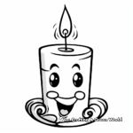 Kid-Friendly Cartoon Candle Coloring Pages 2