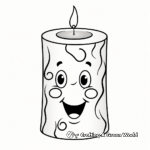 Kid-Friendly Cartoon Candle Coloring Pages 3