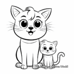 Kid-Friendly Cartoon Cat and Mouse Coloring Pages 1