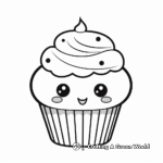 Kid-Friendly Cartoon Cupcake Coloring Pages 1
