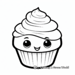 Kid-Friendly Cartoon Cupcake Coloring Pages 2