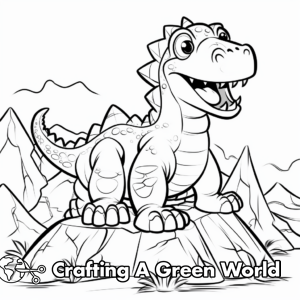 Dinosaur Volcano Coloring Pages - Free &amp; Printable!