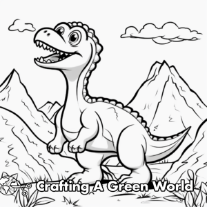 Dinosaur Volcano Coloring Pages - Free &amp; Printable!