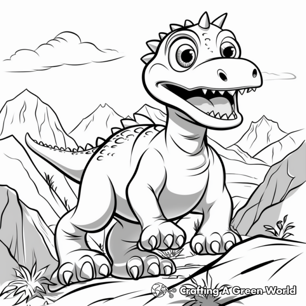 Dinosaur Volcano Coloring Pages - Free &amp; Printable!