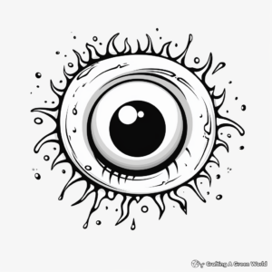 Kid-Friendly Cartoon Evil Eye Coloring Pages 2