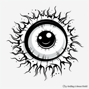 Kid-Friendly Cartoon Evil Eye Coloring Pages 4