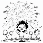 Kid-Friendly Cartoon Fireworks Coloring Pages 3