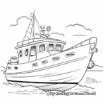 Kid-Friendly Cartoon Fishing Boat Coloring Pages 3