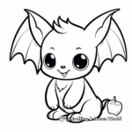 Kid-Friendly Cartoon Fruit Bat Coloring Pages 2