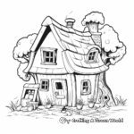 Kid-Friendly Cartoon Gnome House Coloring Pages 1