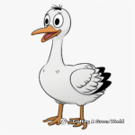 Kid-Friendly Cartoon Goose Coloring Pages 2